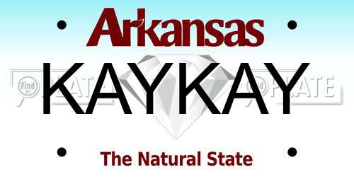 KAYKAY Arkansas License Plate