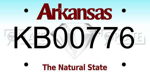 KB00776 Arkansas License Plate