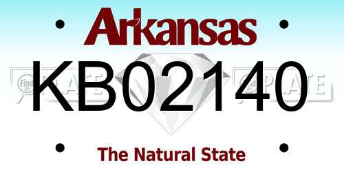 KB02140 Arkansas License Plate