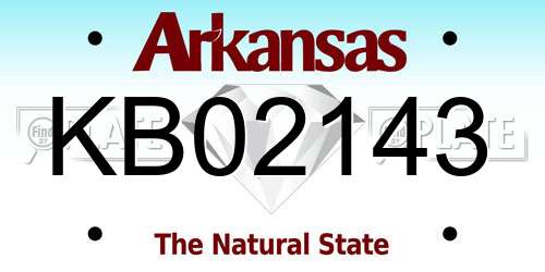 KB02143 Arkansas License Plate