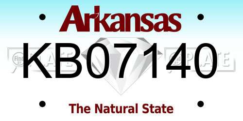 KB07140 Arkansas License Plate