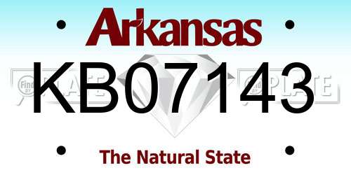 KB07143 Arkansas License Plate