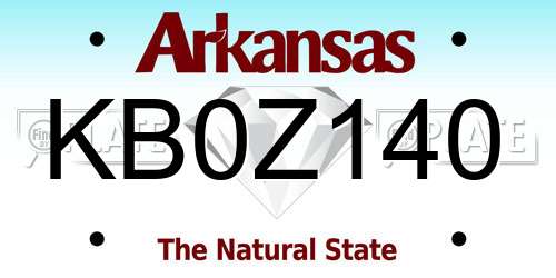 KB0Z140 Arkansas License Plate