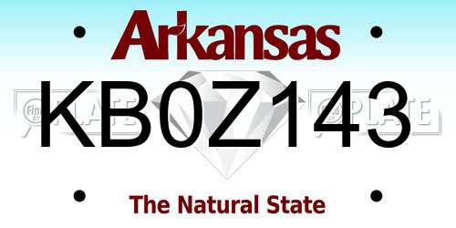 KB0Z143 Arkansas License Plate