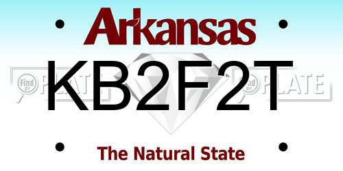 KB2F2T Arkansas License Plate