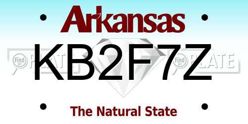 KB2F7Z Arkansas License Plate