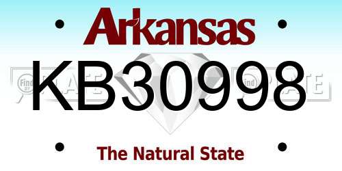 KB30998 Arkansas License Plate