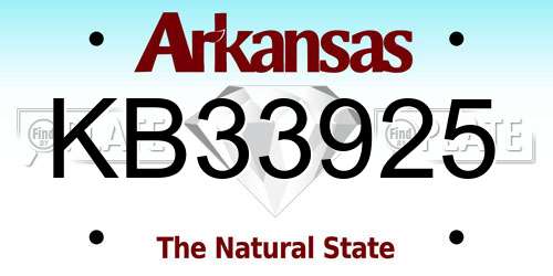 KB33925 Arkansas License Plate