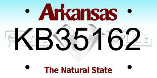 KB35162 Arkansas License Plate