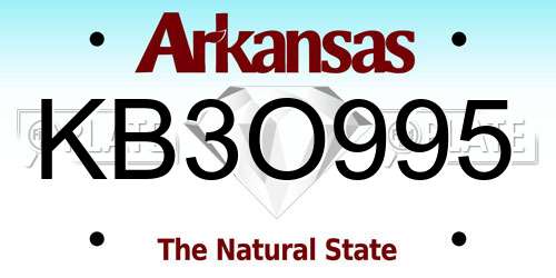 KB3O995 Arkansas License Plate
