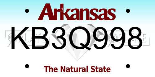 KB3Q998 Arkansas License Plate