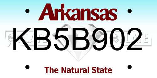 KB5B902 Arkansas License Plate