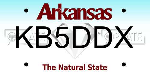 KB5DDX Arkansas License Plate