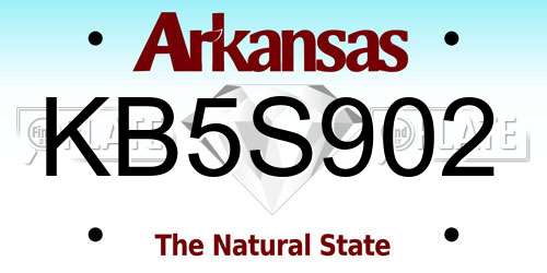 KB5S902 Arkansas License Plate