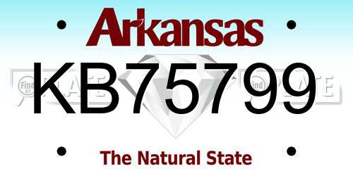KB75799 Arkansas License Plate