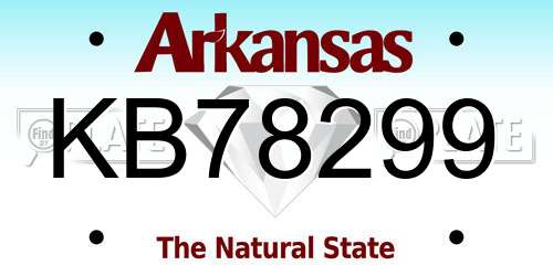 KB78299 Arkansas License Plate
