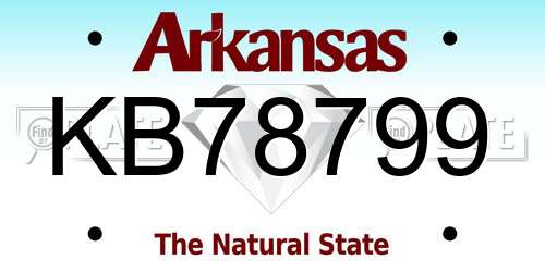KB78799 Arkansas License Plate