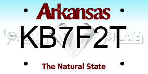 KB7F2T Arkansas License Plate
