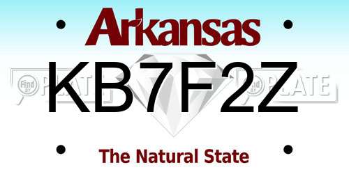 KB7F2Z Arkansas License Plate