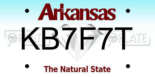KB7F7T Arkansas License Plate