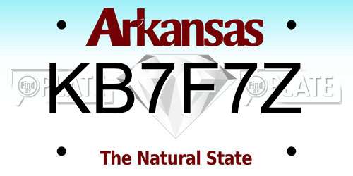 KB7F7Z Arkansas License Plate