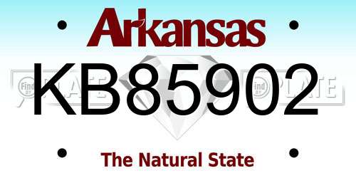 KB85902 Arkansas License Plate