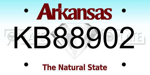 KB88902 Arkansas License Plate