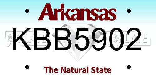 KBB5902 Arkansas License Plate