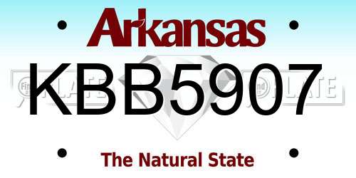 KBB5907 Arkansas License Plate