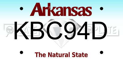 KBC94D Arkansas License Plate