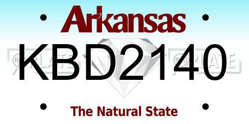 KBD2140 Arkansas License Plate