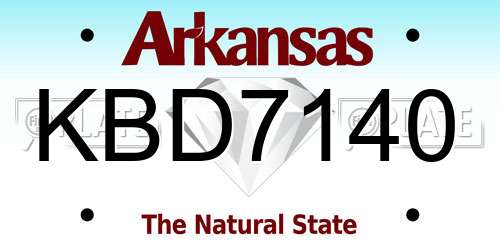 KBD7140 Arkansas License Plate