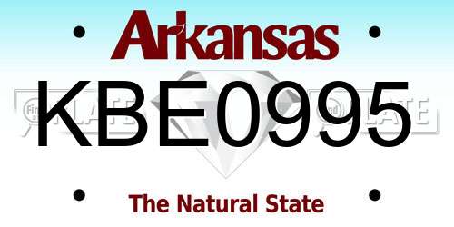 KBE0995 Arkansas License Plate