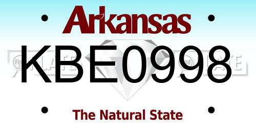 KBE0998 Arkansas License Plate
