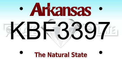 KBF3397 Arkansas License Plate