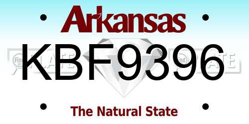 KBF9396 Arkansas License Plate