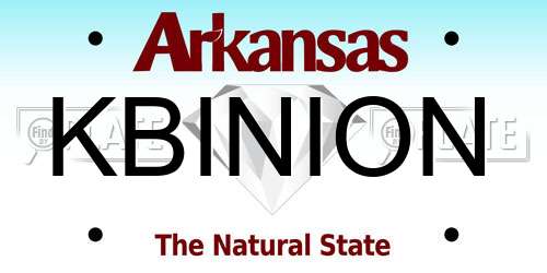 KBINION Arkansas License Plate