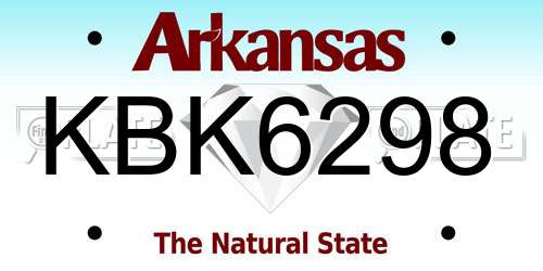 KBK6298 Arkansas License Plate