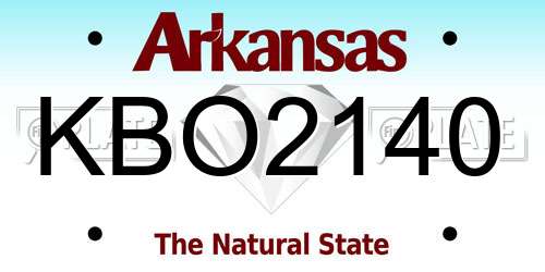 KBO2140 Arkansas License Plate