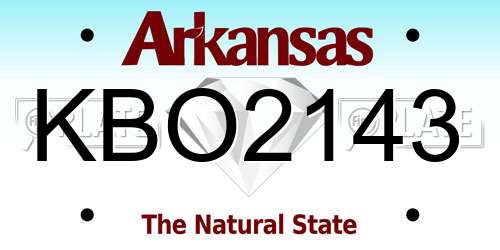 KBO2143 Arkansas License Plate
