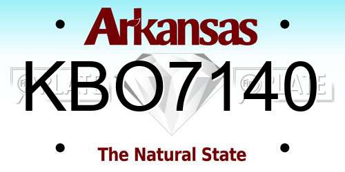 KBO7140 Arkansas License Plate