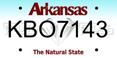 KBO7143 Arkansas License Plate