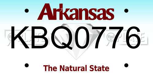 KBQ0776 Arkansas License Plate