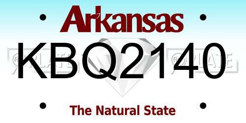 KBQ2140 Arkansas License Plate
