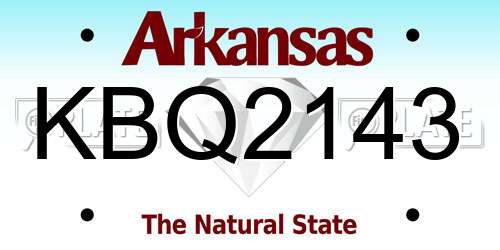 KBQ2143 Arkansas License Plate