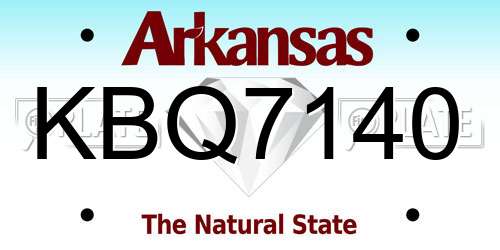 KBQ7140 Arkansas License Plate