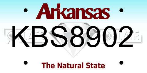KBS8902 Arkansas License Plate