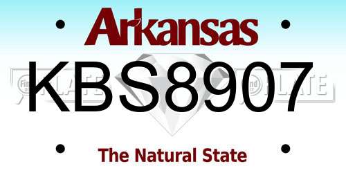 KBS8907 Arkansas License Plate