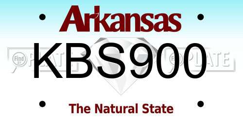 KBS900 Arkansas License Plate