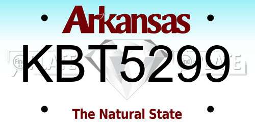 KBT5299 Arkansas License Plate